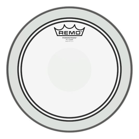 Remo 10" Powerstroke 3 Clear Drum Head w/ Clear Dot (P3-0310-C2) Drum Heads Remo 