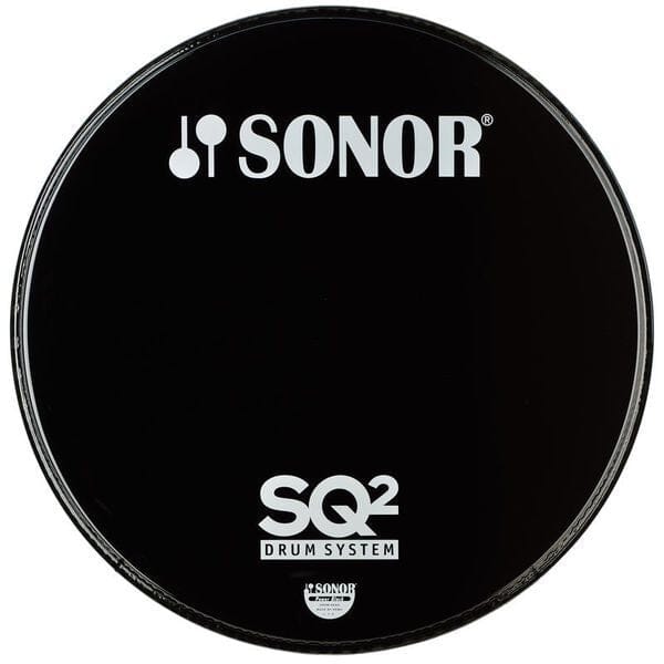 Sonor 22" Reso Single-Ply Black Drum Head w/ Logo(PB22B-L-SQ2) Drum Heads Sonor 