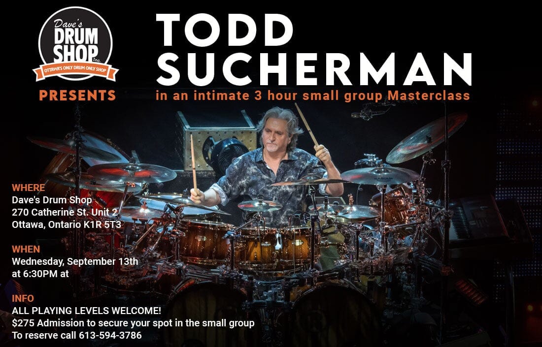 Todd Sucherman Master Class Sept 13th 2023 Dave's Drum Shop 