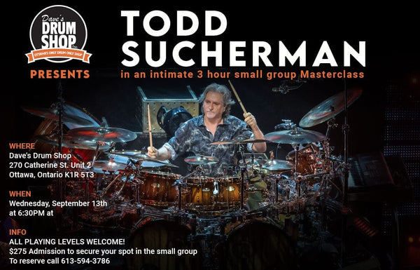 Todd Sucherman Master Class Sept 13th 2023 Dave's Drum Shop 