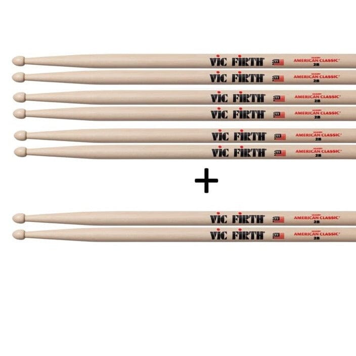 Vic Firth 2B Deal - Buy 3 pairs get 1 Pr Free! (P2B.3-2B.1) DRUM STICK Vic Firth 