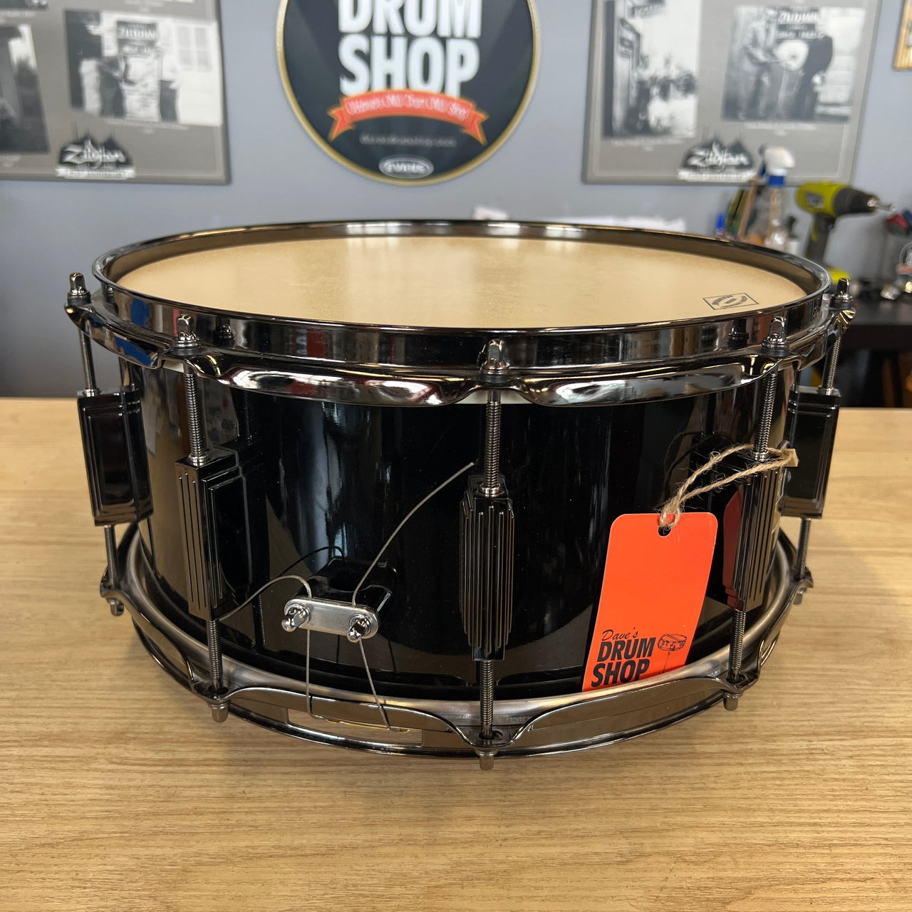 WFL III 6.5 x 14 Snare in Piano Black with Black Hardware Snare Drum WFLIII 